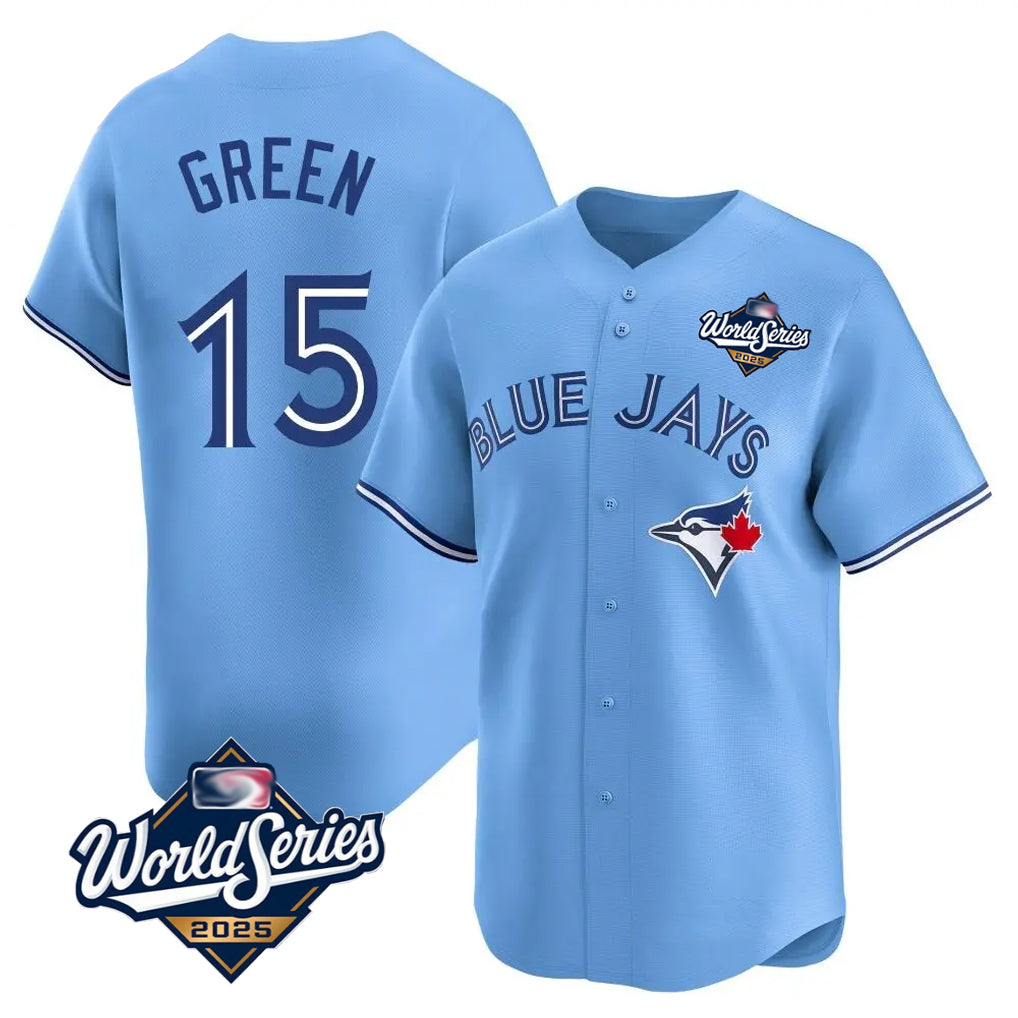tuec T.Blue Jays #15 Chad Green Player Blue 2025 World Series Game Stitched Jerseys