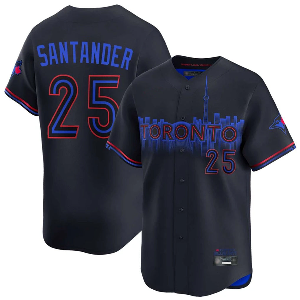 tuec T.Blue Jays #25 Anthony Santander Player Black&Blue City Connect Limited Stitched Jerseys
