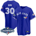 tuec T.Blue Jays #30 Alejandro Kirk Player Royal AL East Division All Stitched Jerseys