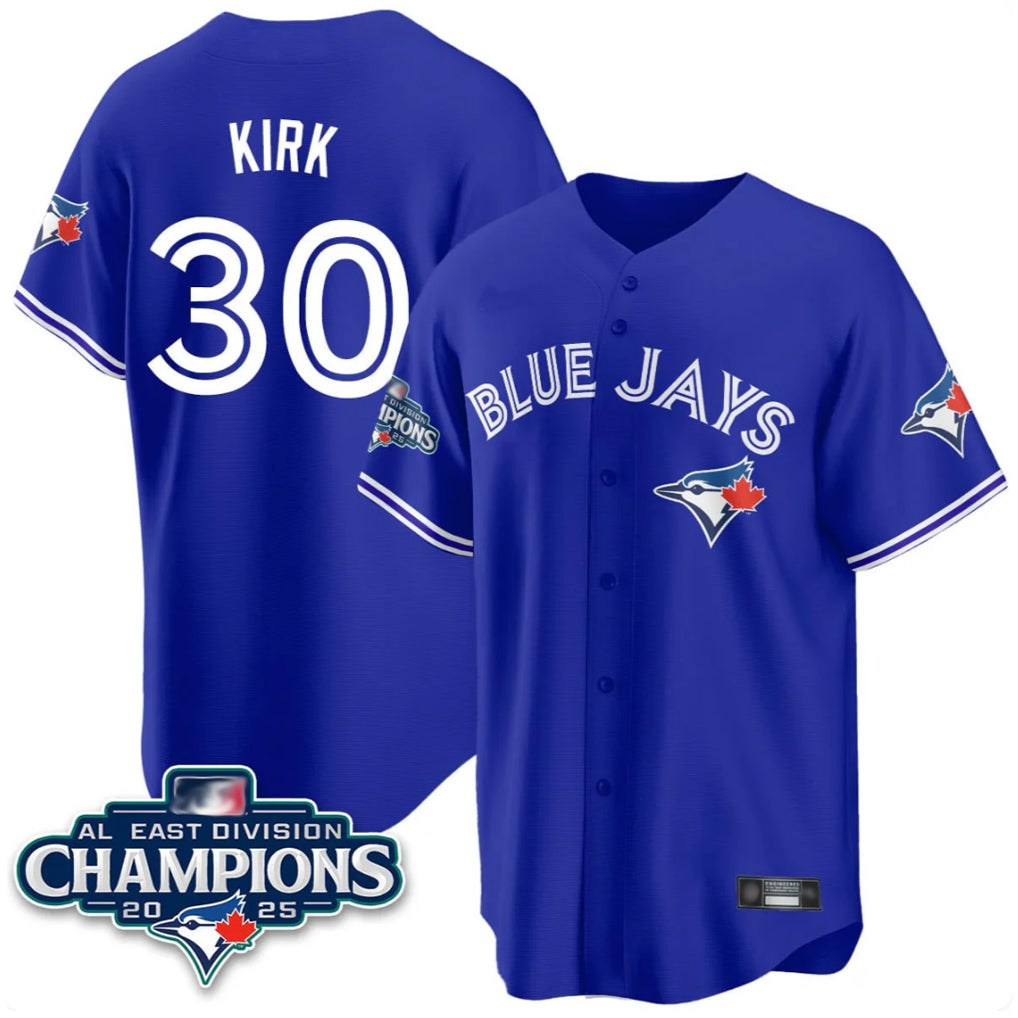 tuec T.Blue Jays #30 Alejandro Kirk Player Royal AL East Division All Stitched Jerseys