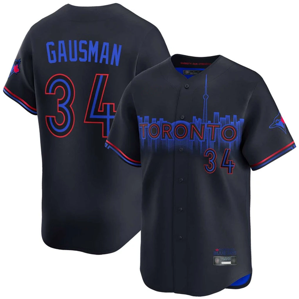 tuec T.Blue Jays #34 Kevin Gausman Player Black City Connect Stitched Jerseys