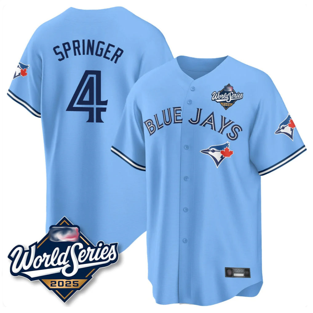 tuec T.Blue Jays #4 George Springer Player Blue 2025 World Series Limited Stitched Jerseys