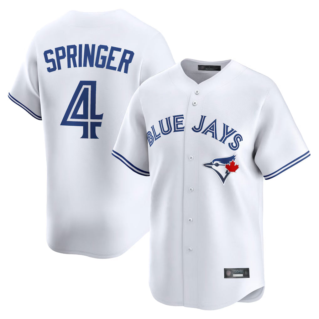 tuec T.Blue Jays #4 George Springer Player White Home Limited Stitched Jerseys