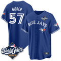 tuec T.Blue Jays #57 Shane Bieber Player Royal 2025 World Series All Stitched Jerseys