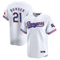 tuec T.Rangers #21 Jake Burger Player White&Blue Home Limited Stitched Jerseys