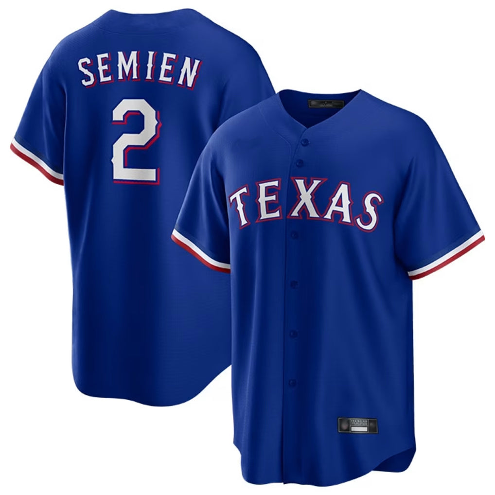 tuec T.Rangers #2 Marcus Semien Player Royal Home Game Stitched Jerseys