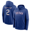 tuec T.Rangers #2 Marcus Semien Player Royal Pullover Hoodie Stitched Jerseys