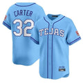 tuec T.Rangers #32 Evan Carter Player Blue 2026 City Connect Premier Stitched Jerseys
