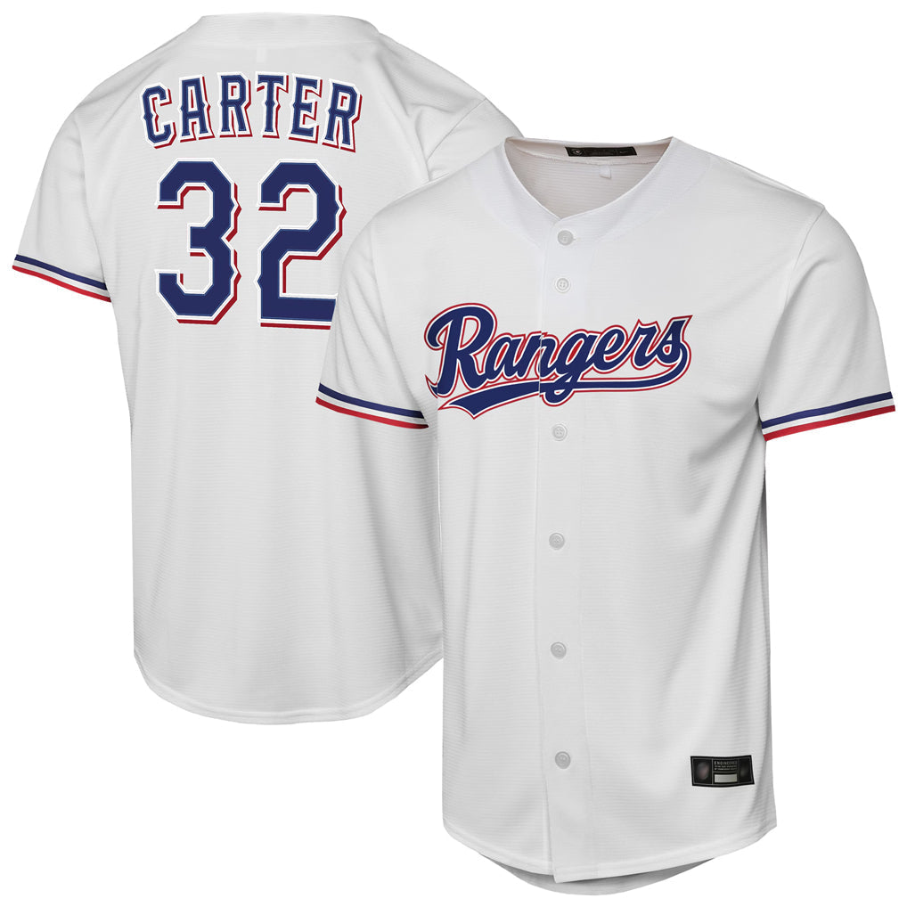tuec T.Rangers #32 Evan Carter Player White Home Replica Stitched Jerseys