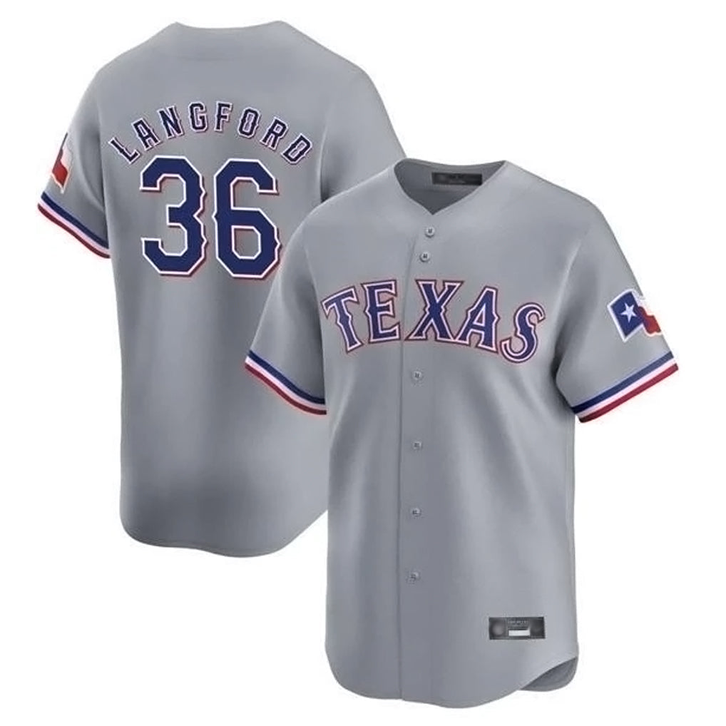 tuec T.Rangers #36 Wyatt Langford Player Gray Home Limited Stitched Jerseys
