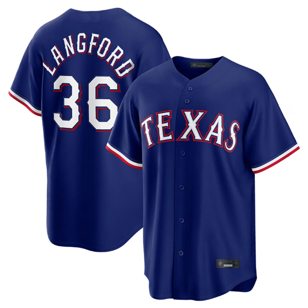 tuec T.Rangers #36 Wyatt Langford Player Royal Home Game Stitched Jerseys