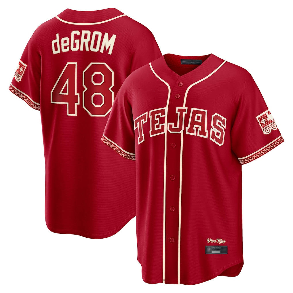 tuec T.Rangers #48 Jacob deGrom Player Red 2026 City Connect Limited Stitched Jerseys