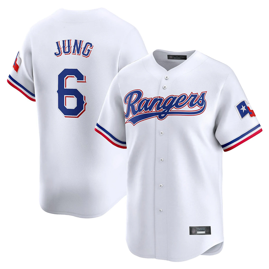 tuec T.Rangers #6 Josh Jung Player White&Blue Home Limited Stitched Jerseys