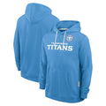 Tuec T.Titans Light Blue LOGO Pullover Hoodies Home Game Blank Player Stitched Jerseys