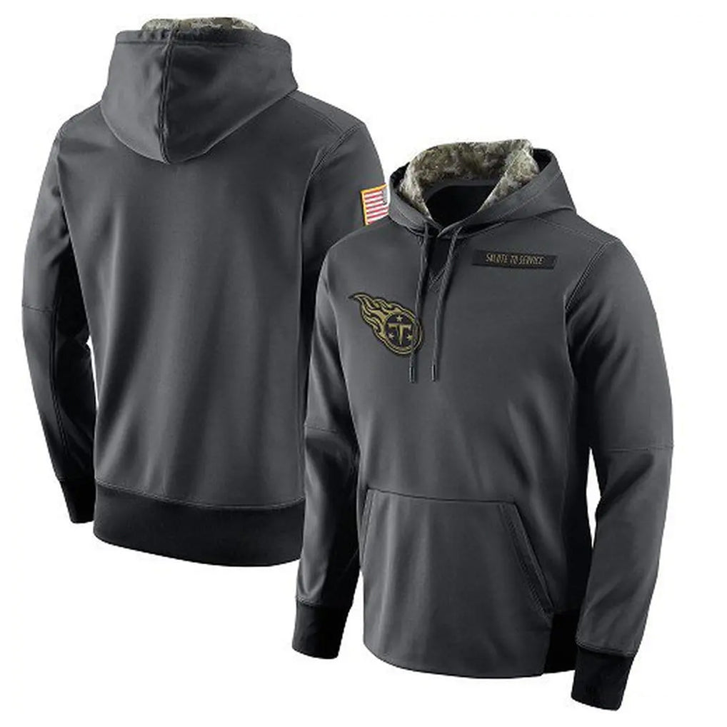 Tuec T.Titans Light Gray Pullover Hoodies Home Game Blank Player Stitched Jerseys