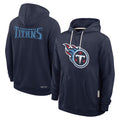 Tuec T.Titans Navy LOGO Pullover Hoodies Home Game Blank Player Stitched Jerseys