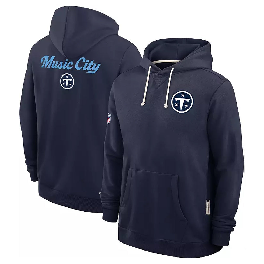 Tuec T.Titans Navy Pullover Hoodies Home Game Blank Player Stitched Jerseys