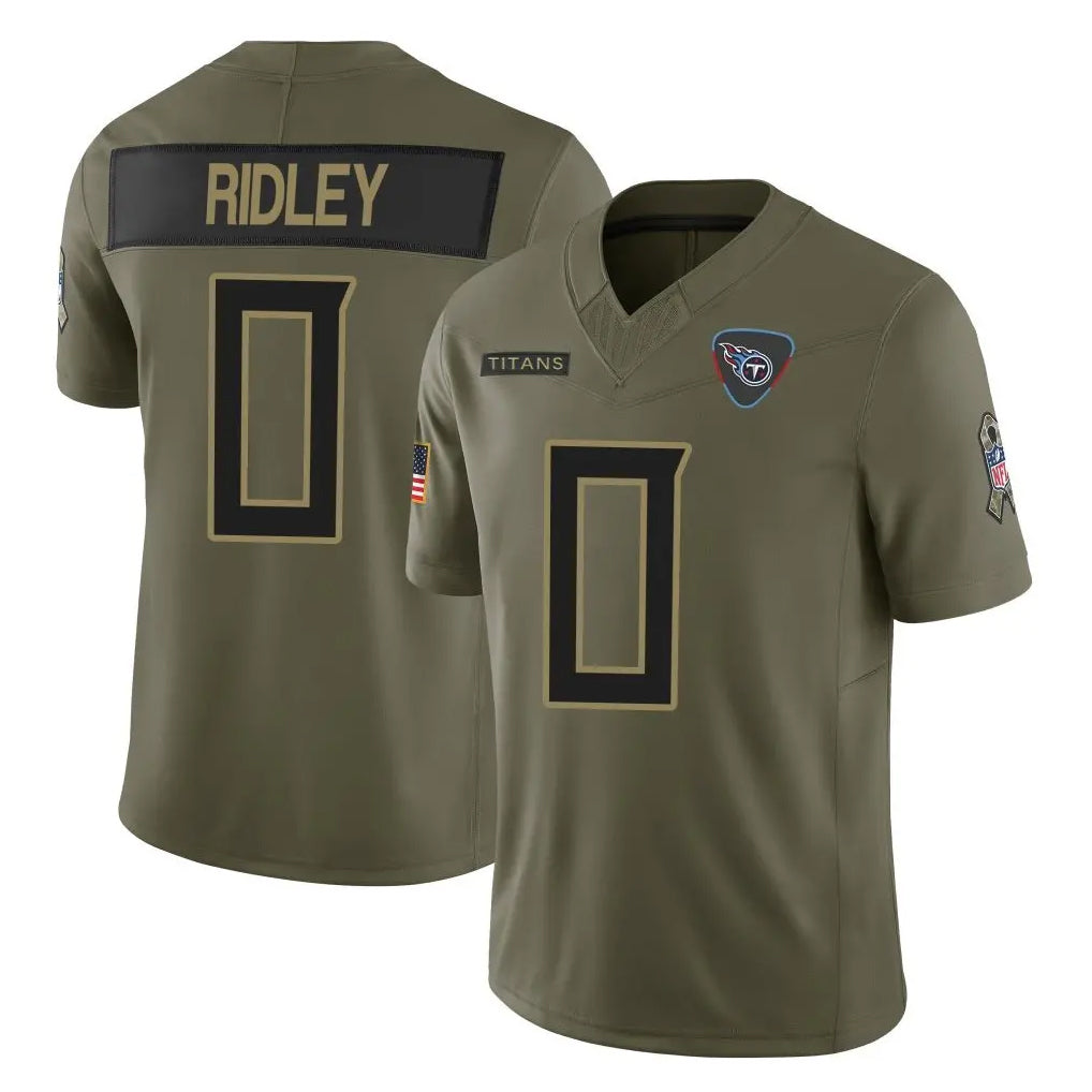 Tuec T.Titans #0 Calvin Ridley Player Olive Limited 2025 Salute to Service Home Game Stitched Jerseys