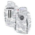 Tuec T.Titans #11 Jermaine Johnson II Player Camo Arctic Salute to Service Pullover Hoodies Home Game Stitched Jerseys