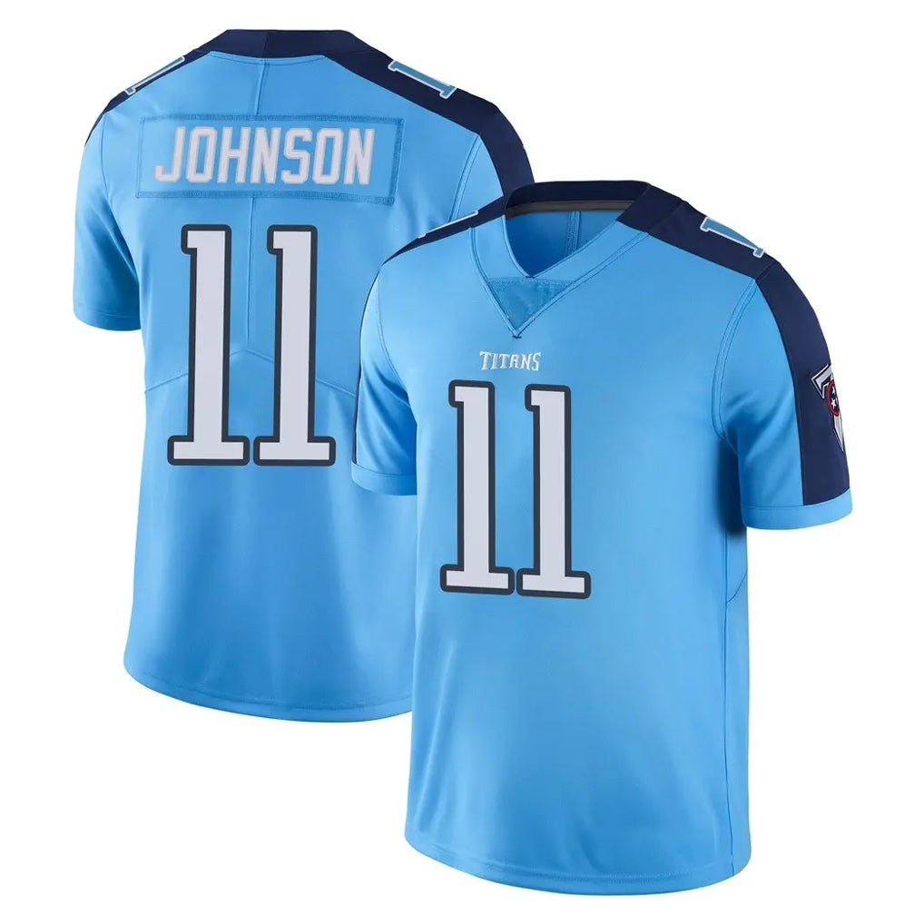 Tuec T.Titans #11 Jermaine Johnson II Player Light Blue Limited Color Rush Home Game Stitched Jerseys