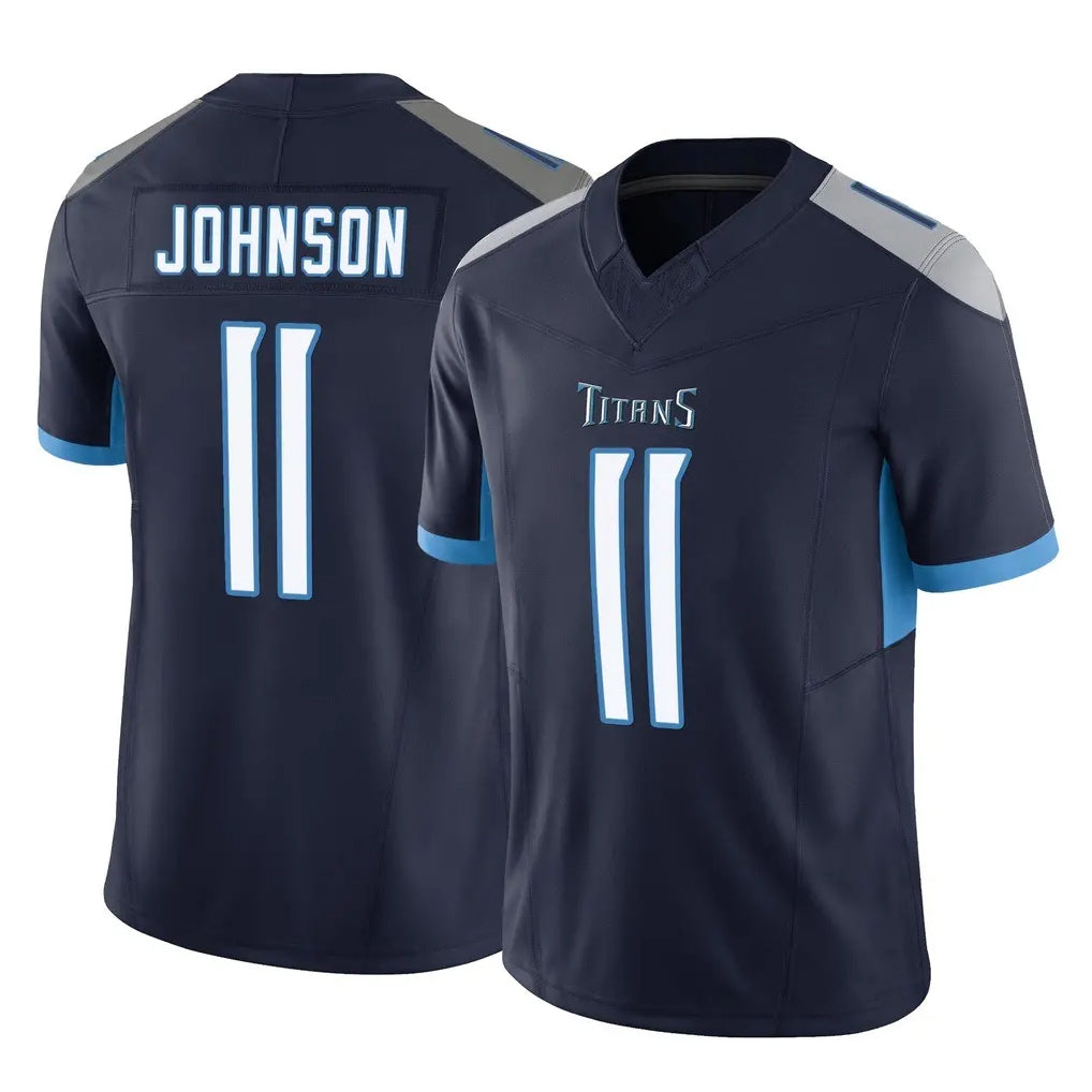 Tuec T.Titans #11 Jermaine Johnson II Player Navy Limited Vapor F.U.S.E. Home Game Stitched Jerseys