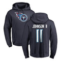 Tuec T.Titans #11 Jermaine Johnson II Player Navy Logo Pullover Hoodies Home Game Stitched Jerseys