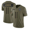 Tuec T.Titans #11 Jermaine Johnson II Player Olive Limited 2025 Salute to Service Home Game Stitched Jerseys