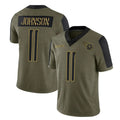 Tuec T.Titans #11 Jermaine Johnson II Player Olive Salute to Service Limited Home Game Stitched Jerseys