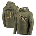 Tuec T.Titans #11 Jermaine Johnson II Player Olive Salute to Service Pullover Hoodies Home Game Stitched Jerseys