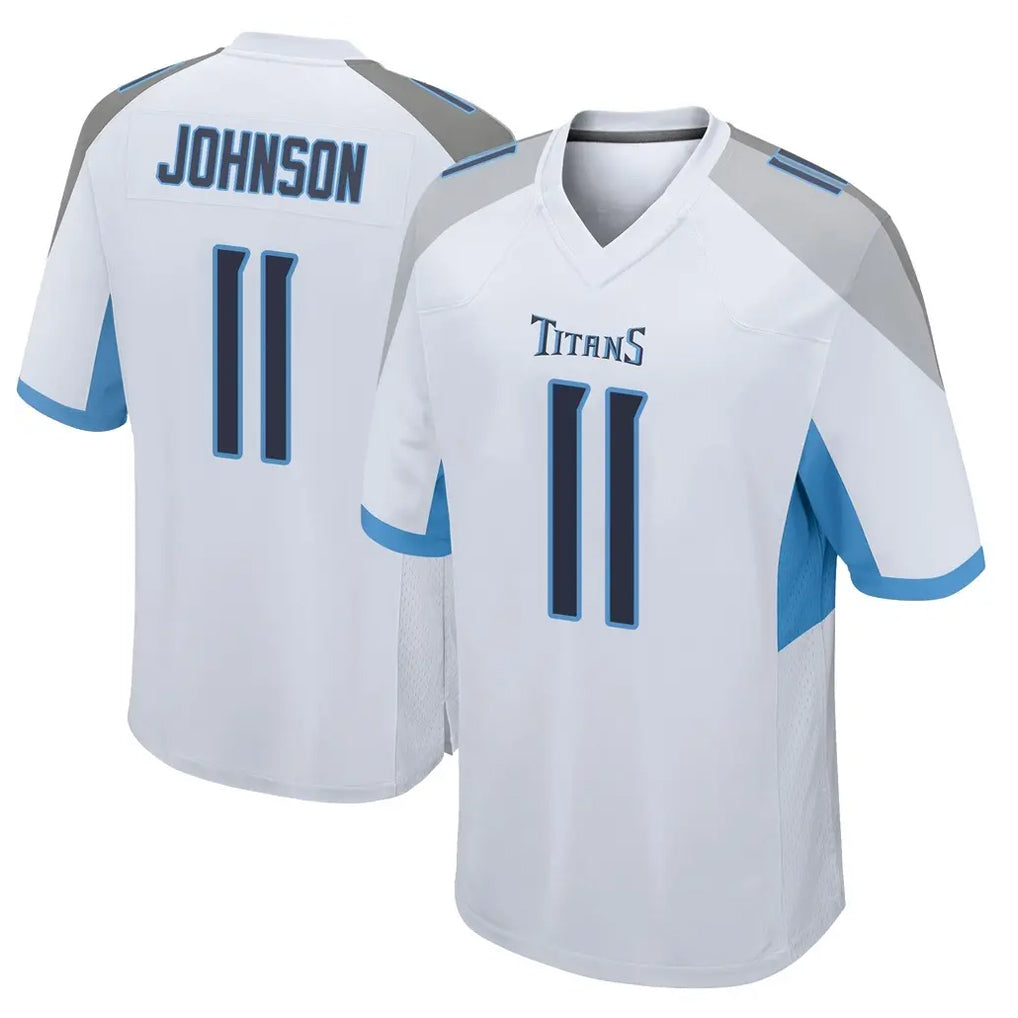 Tuec T.Titans #11 Jermaine Johnson II Player White Home Game Stitched Jerseys