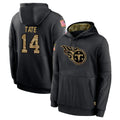 Tuec T.Titans #14 Carnell Tate Player Black Salute to Service Sideline Performance Pullover Hoodies Home Game Stitched Jerseys