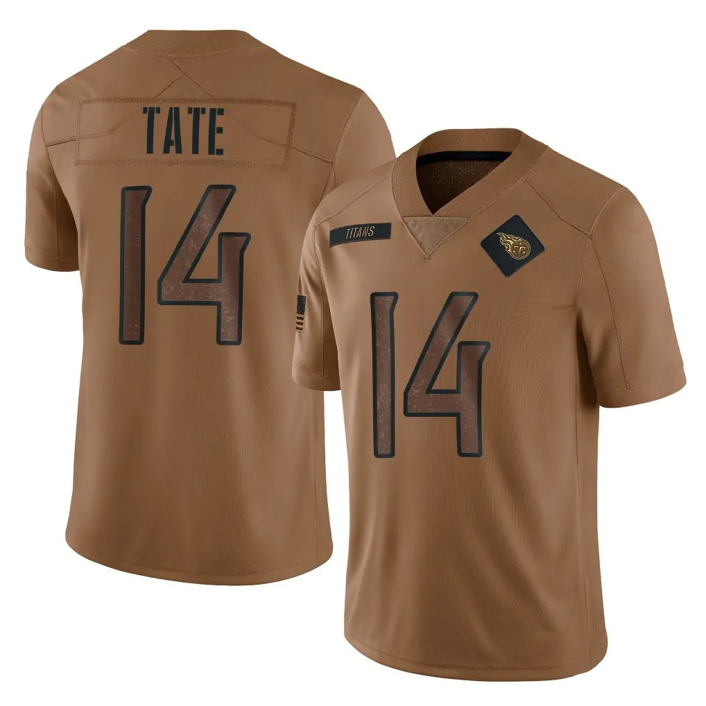 Tuec T.Titans #14 Carnell Tate Player Brown Limited Salute to Service Home Game Stitched Jerseys