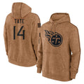 Tuec T.Titans #14 Carnell Tate Player Brown Salute To Service Club Pullover Hoodies Home Game Stitched Jerseys