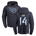 Tuec T.Titans #14 Carnell Tate Player Navy Logo Pullover Hoodies Home Game Stitched Jerseys