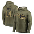 Tuec T.Titans #14 Carnell Tate Player Olive Salute to Service Pullover Hoodies Home Game Stitched Jerseys