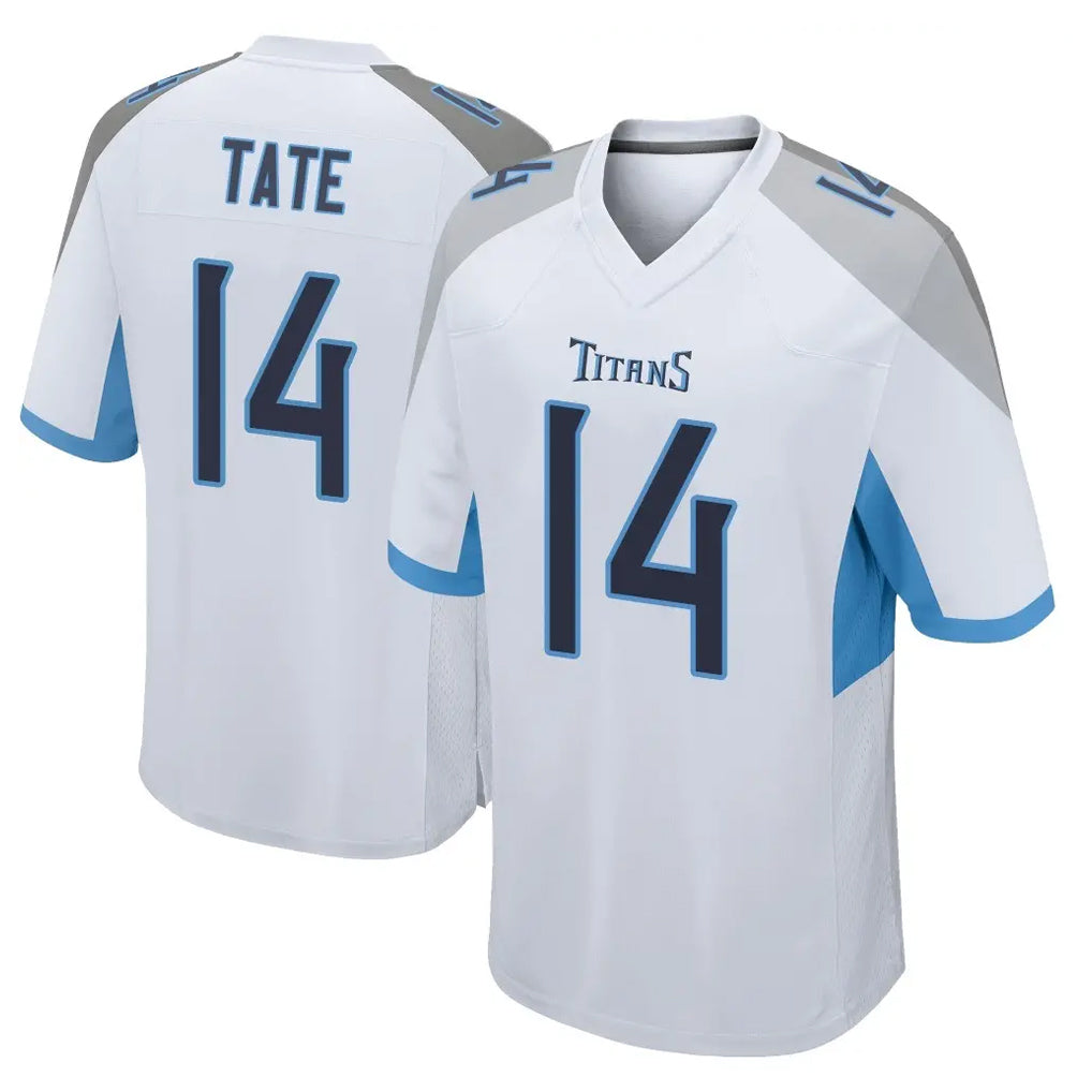 Tuec T.Titans #14 Carnell Tate Player White Home Game Stitched Jerseys