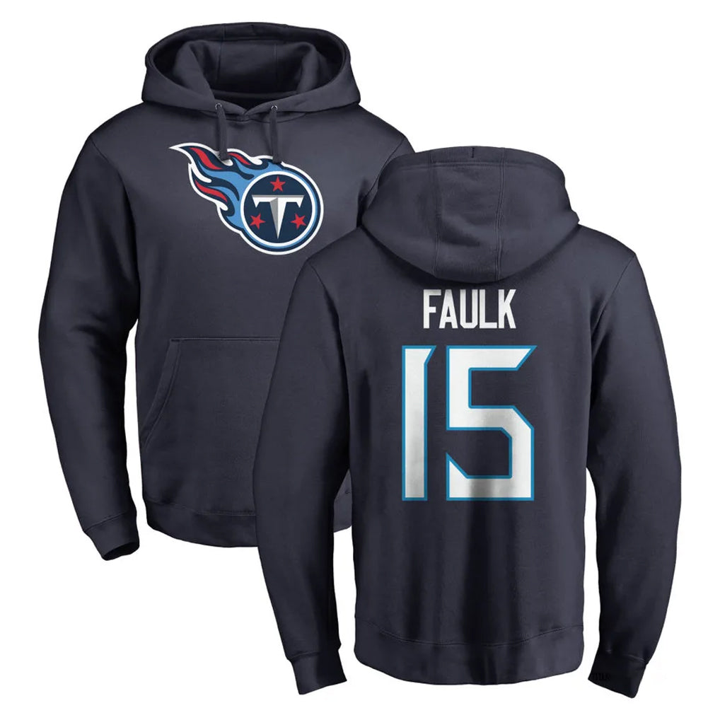Tuec T.Titans #15 Keldric Faulk Player Navy Logo Pullover Hoodies Home Game Stitched Jerseys