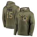 Tuec T.Titans #15 Keldric Faulk Player Olive Salute to Service Pullover Hoodies Home Game Stitched Jerseys