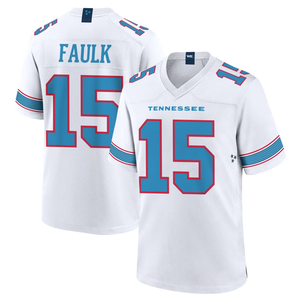 Tuec T.Titans #15 Keldric Faulk Player White 2026 Game Home Stitched Jerseys