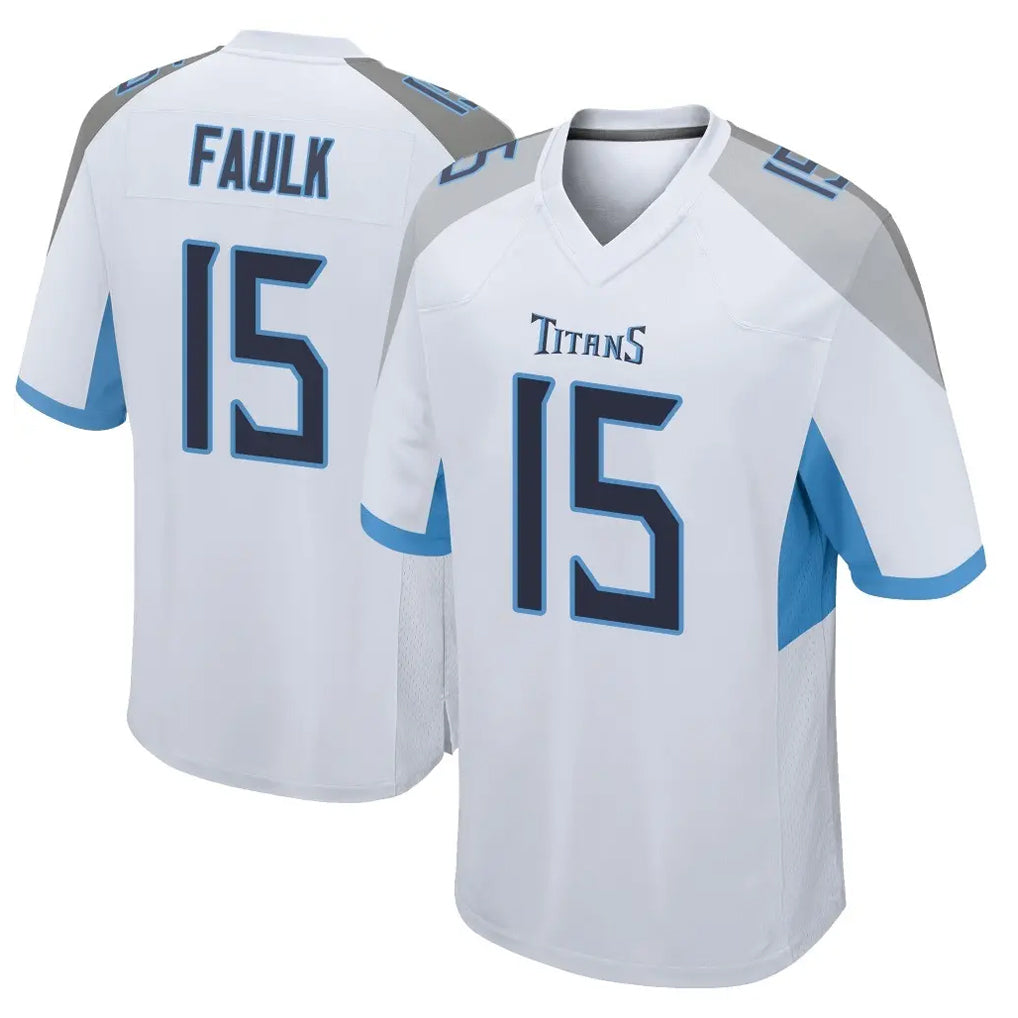 Tuec T.Titans #15 Keldric Faulk Player White Home Game Stitched Jerseys
