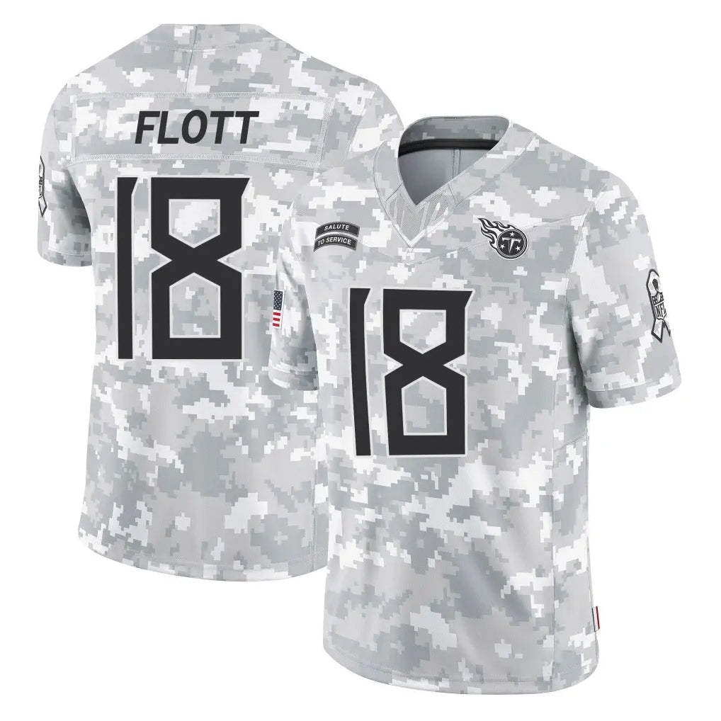 Tuec T.Titans #18 Cor'Dale Flott Player Arctic Camo Limited Salute to Service Home Game Stitched Jerseys