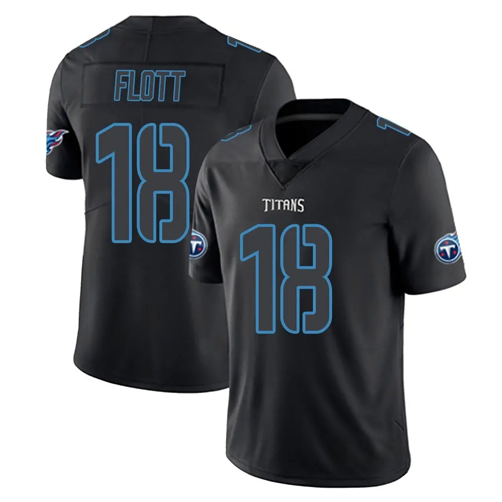 Tuec T.Titans #18 Cor'Dale Flott Player Black Impact Limited Home Game Stitched Jerseys