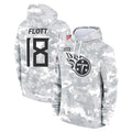 Tuec T.Titans #18 Cor'Dale Flott Player Camo Arctic Salute to Service Pullover Hoodies Home Game Stitched Jerseys