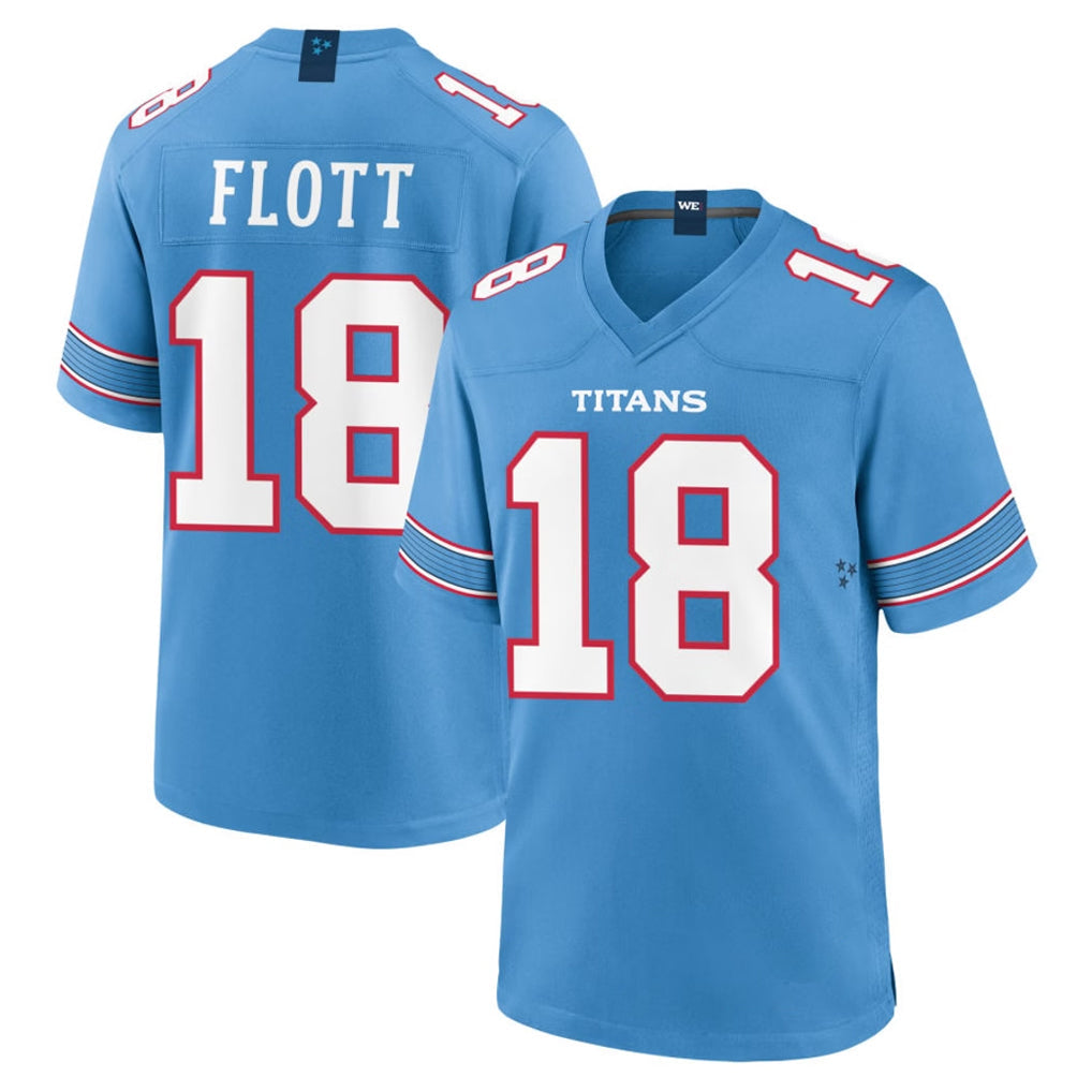 Tuec T.Titans #18 Cor'Dale Flott Player Light Blue 2026 Game Home Stitched Jerseys