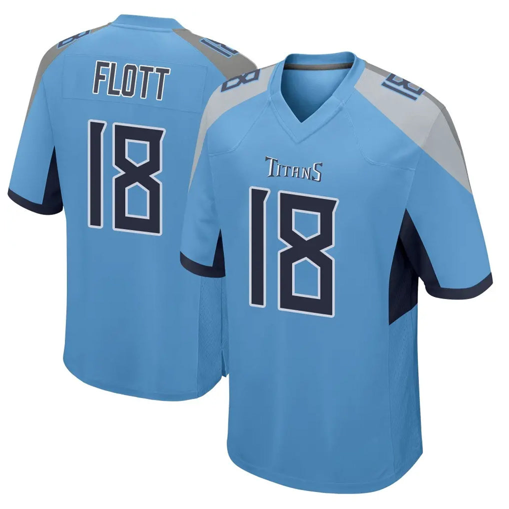 Tuec T.Titans #18 Cor'Dale Flott Player Light Blue Home Game Stitched Jerseys