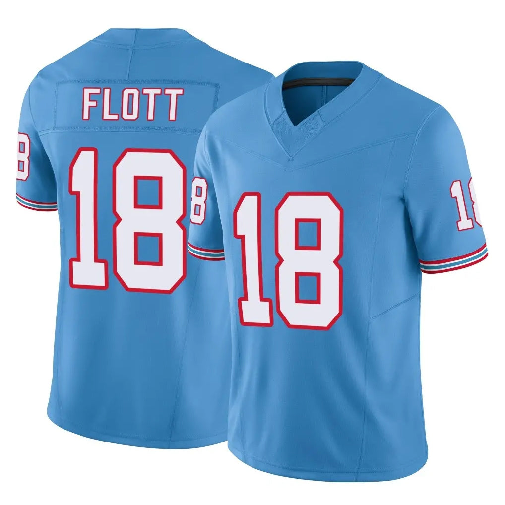 Tuec T.Titans #18 Cor'Dale Flott Player Light Blue Limited Vapor F.U.S.E. Home Game Stitched Jerseys