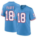 Tuec T.Titans #18 Cor'Dale Flott Player Light Blue Oilers Throwback Home Game Stitched Jerseys