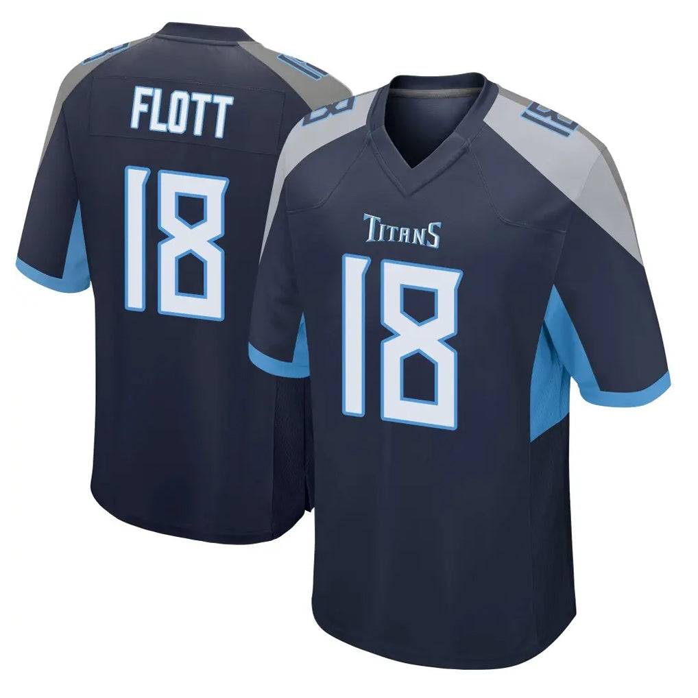 Tuec T.Titans #18 Cor'Dale Flott Player Navy Home Game Stitched Jerseys