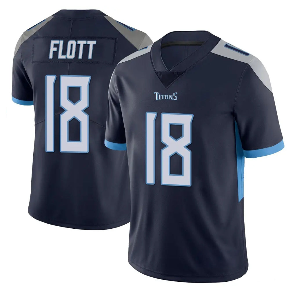 Tuec T.Titans #18 Cor'Dale Flott Player Navy Limited Vapor Untouchable Home Game Stitched Jerseys