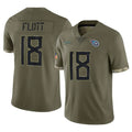 Tuec T.Titans #18 Cor'Dale Flott Player Olive Limited Salute to Service Home Game Stitched Jerseys